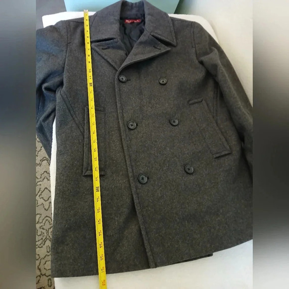 Merona womens winter pea coat double breasted wool brend gray size medium - Picture 9 of 16